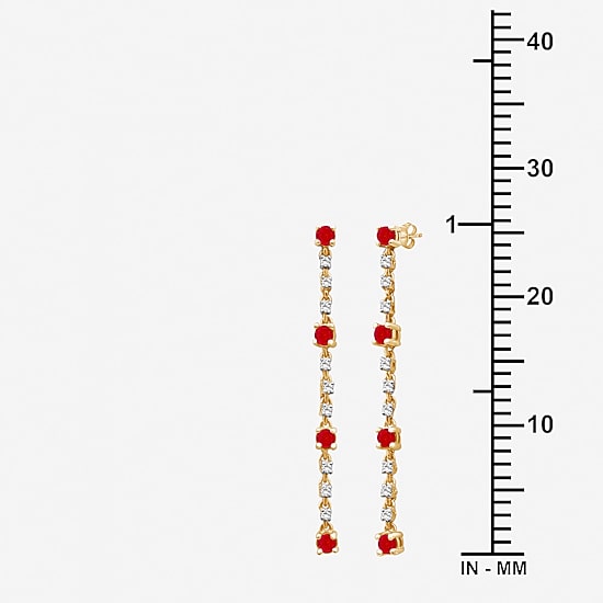Womens Diamond Accent Gemstone 10K Gold Drop Earrings