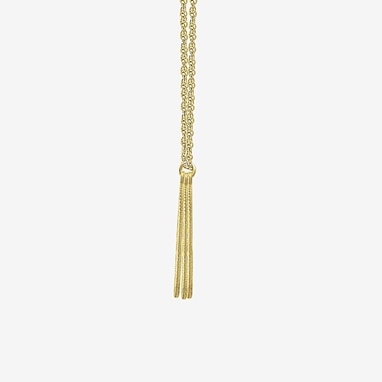 Personalized 14K Gold Over Sterling Silver Vertical Bar Name Pendant Necklace