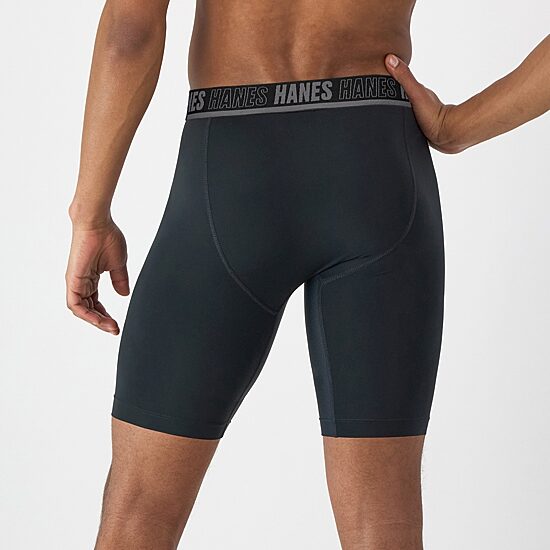 Hanes Moves X-Temp Performance Total Support Pouch Mens 4 Pack Support Pouch Long Leg Boxer Briefs Umsld4