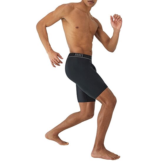 Hanes Moves X-Temp Performance Total Support Pouch Mens 4 Pack Support Pouch Long Leg Boxer Briefs Umsld4