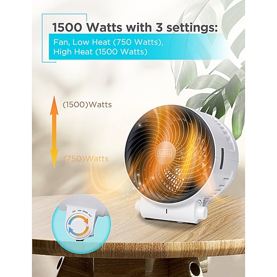 Black+Decker Dual Function Desktop Fan & Bhd406w Heater