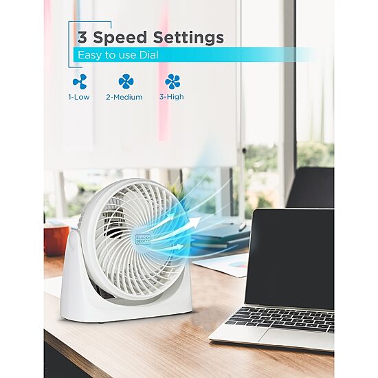Black+Decker Portable Tubro Desk Fan