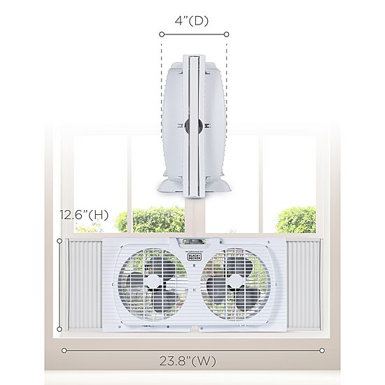 Black+Decker 9 " Dual Window Fan