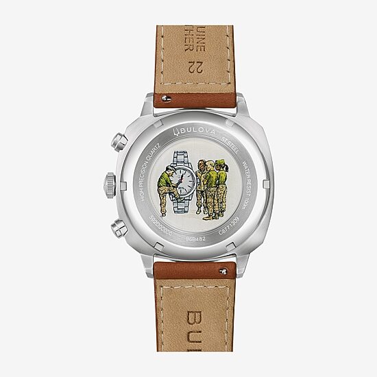 Bulova Mens Chronograph Brown Leather Strap Watch 96b482