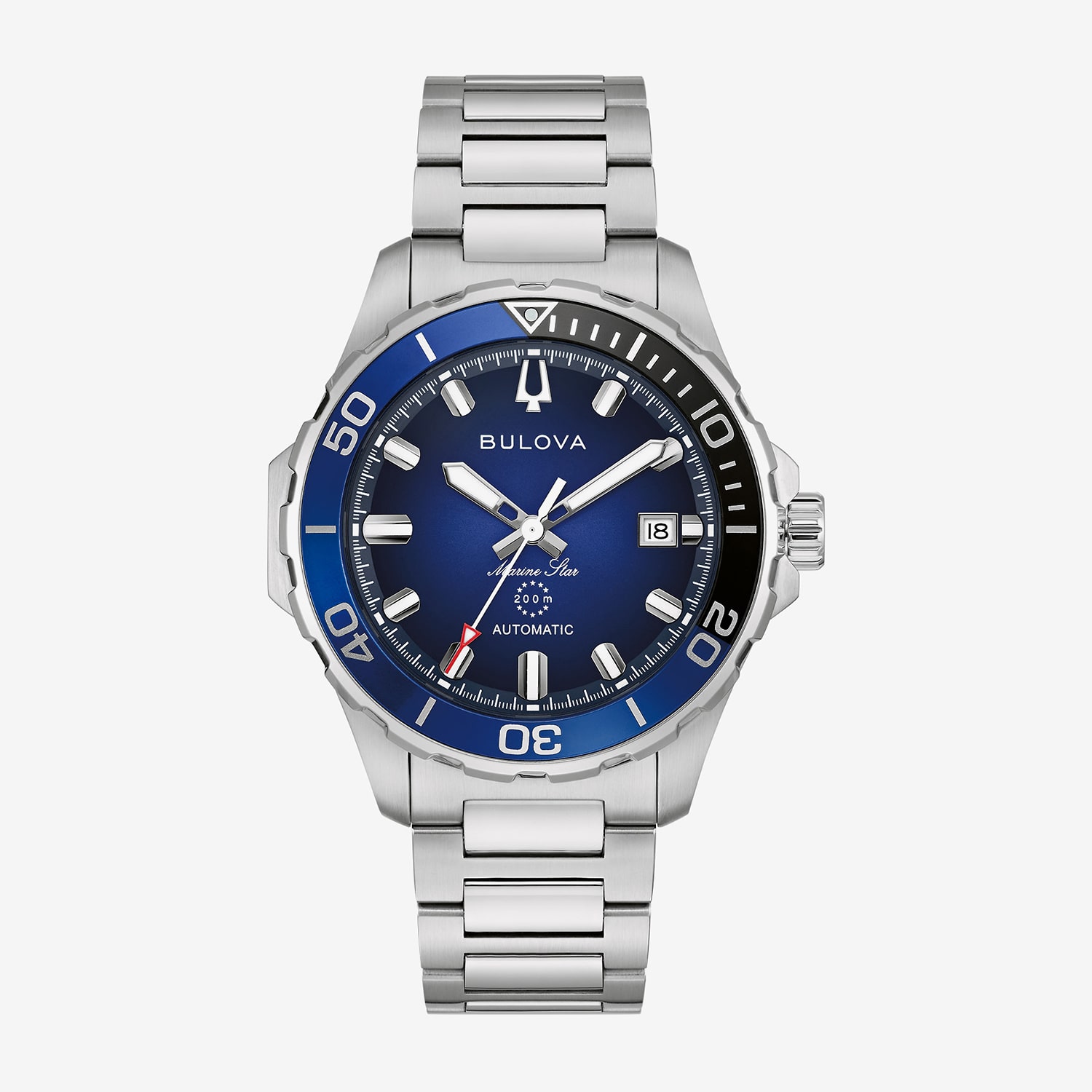 Bulova Mens Automatic Silver Tone Stainless Steel Bracelet Watch 98b466