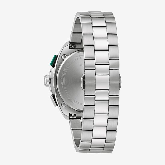 Bulova Racing Mens Chronograph Silver Tone Stainless Steel Bracelet Watch 98b468