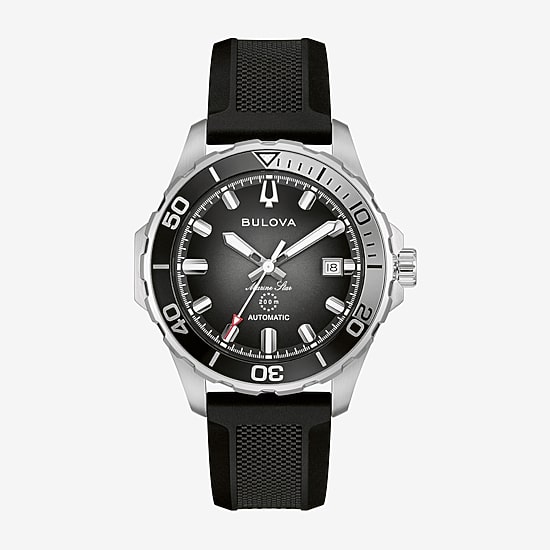 Bulova Marine Star Mens Automatic Black Strap Watch 98b465