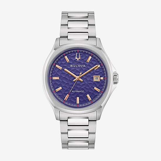 Bulova Classic Bul Mens Automatic Silver Tone Stainless Steel Bracelet Watch 96b484