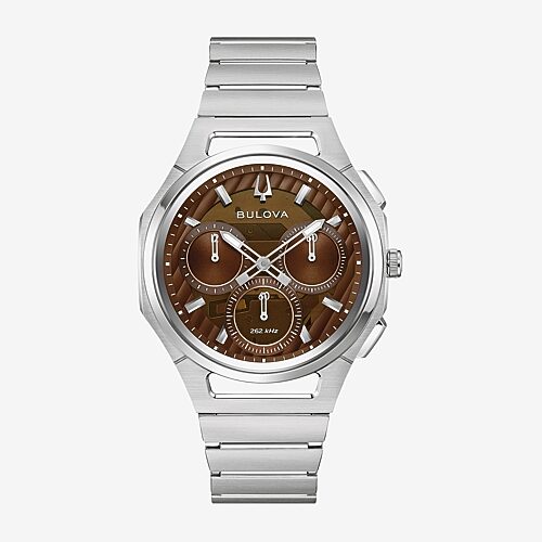 Bulova CURV - 10th Anniversary Edition Stainless Steel Bracelet Curv Luxury Men's Watch 96K117 Gifts for Him