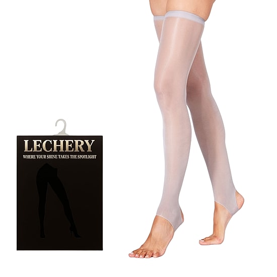 LECHERY Lustrous Silky Shiny Stirrup Thigh Highs 1 Pair 20 Denier Thigh Highs