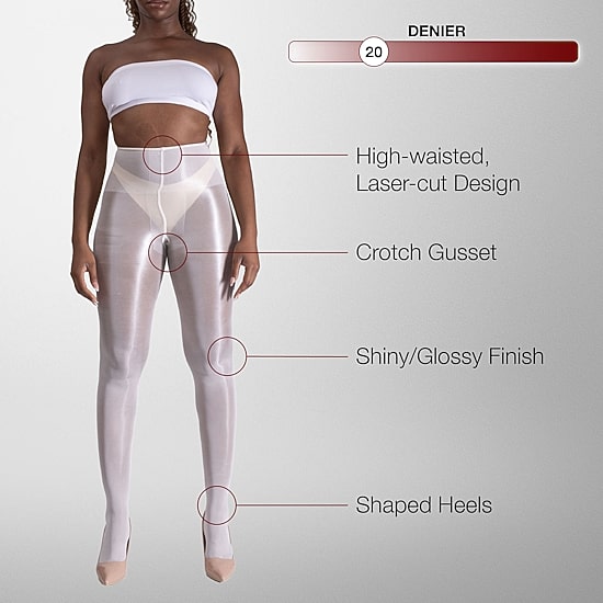 LECHERY Lustrous Silky Shiny 20 Denier Tights 1 Pair 20 Denier Pantyhose