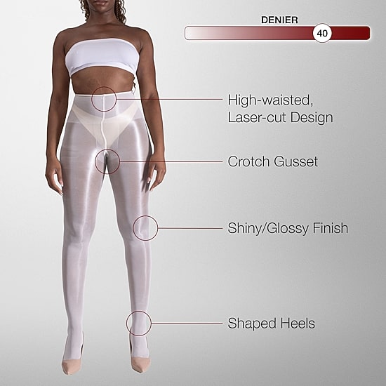 LECHERY Womens Lustrous Silky Shiny 40 Denier Tights 40 Denier 1 Pair Tights