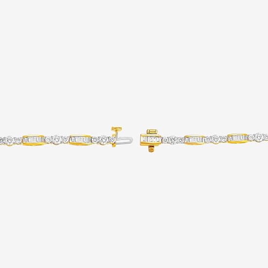 Womens 3 CT. T.W. Lab Grown White Diamond 10K Gold Tennis Bracelet