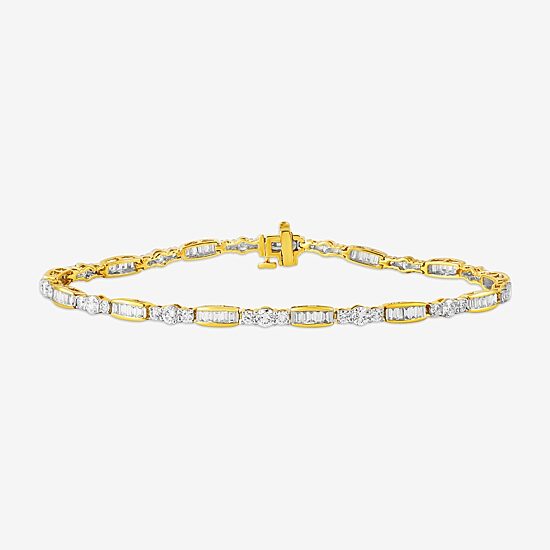 Womens 3 CT. T.W. Lab Grown White Diamond 10K Gold Tennis Bracelet