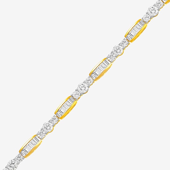 Womens 3 CT. T.W. Lab Grown White Diamond 10K Gold Tennis Bracelet
