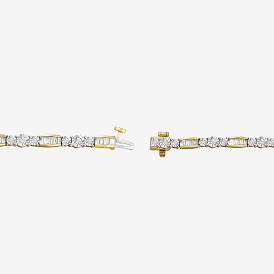 Womens 1 CT. T.W. Lab Grown White Diamond 10K Gold Tennis Bracelet