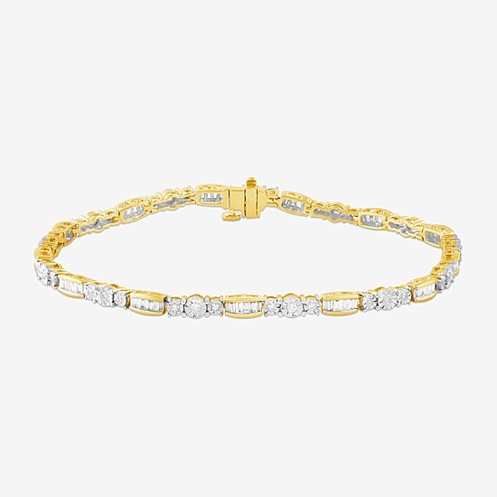 Womens 1 CT. T.W. Lab Grown White Diamond 10K Gold Tennis Bracelet