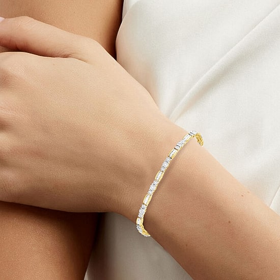 Womens 1 CT. T.W. Lab Grown White Diamond 10K Gold Tennis Bracelet