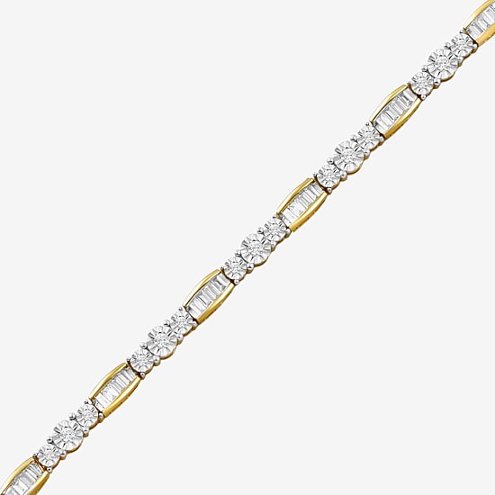 Womens 1 CT. T.W. Lab Grown White Diamond 10K Gold Tennis Bracelet