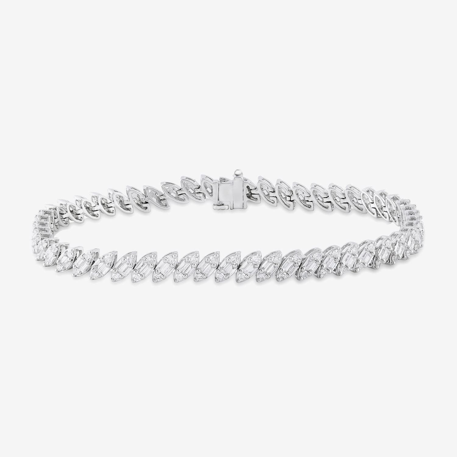 Womens 3 CT. T.W. Lab Grown White Diamond 10K Gold Tennis Bracelet