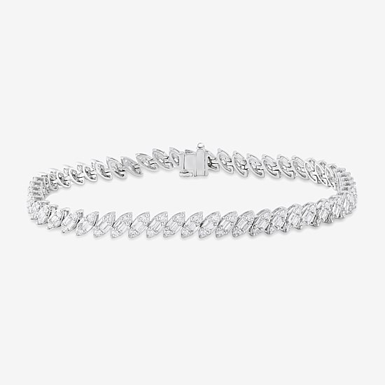 Womens 3 CT. T.W. Lab Grown White Diamond 10K Gold Tennis Bracelet