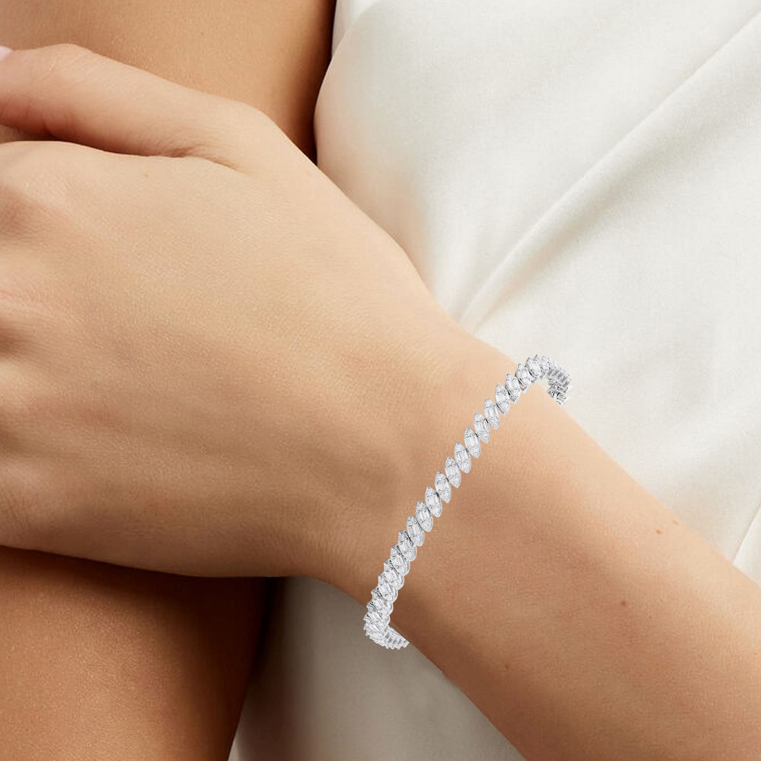Womens 3 CT. T.W. Lab Grown White Diamond 10K Gold Tennis Bracelet