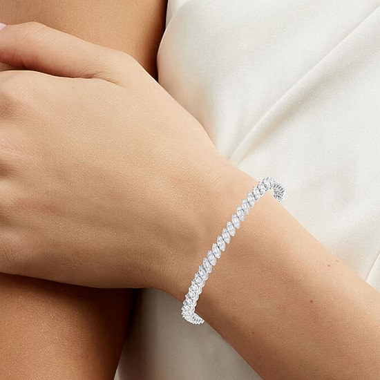 Womens 3 CT. T.W. Lab Grown White Diamond 10K Gold Tennis Bracelet