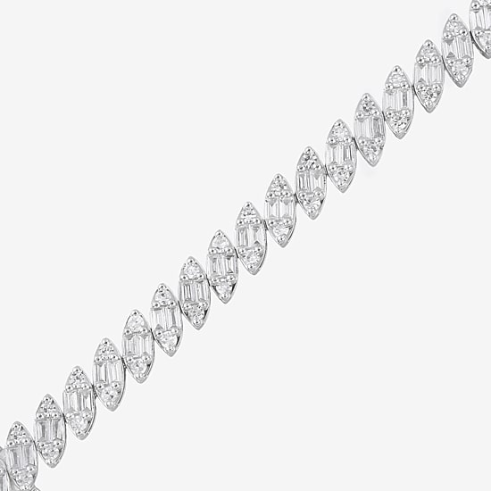 Womens 3 CT. T.W. Lab Grown White Diamond 10K Gold Tennis Bracelet