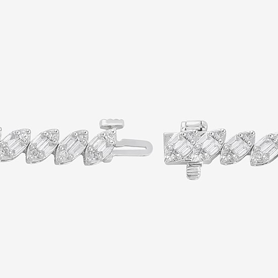 Womens 2 CT. T.W. Lab Grown White Diamond 10K Gold Tennis Bracelet