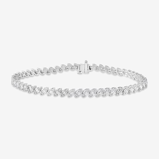 Womens 2 CT. T.W. Lab Grown White Diamond 10K Gold Tennis Bracelet