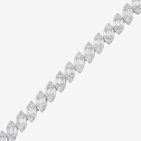 Womens 2 CT. T.W. Lab Grown White Diamond 10K Gold Tennis Bracelet
