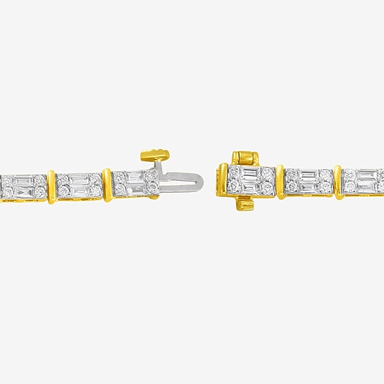 Womens 2 CT. T.W. Lab Grown White Diamond 10K Gold Tennis Bracelet