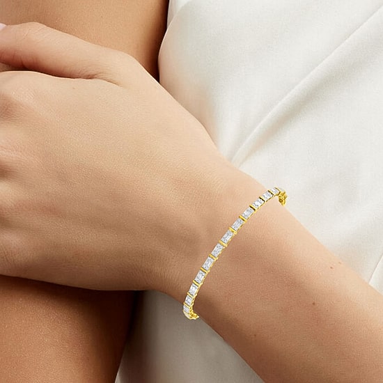 Womens 2 CT. T.W. Lab Grown White Diamond 10K Gold Tennis Bracelet
