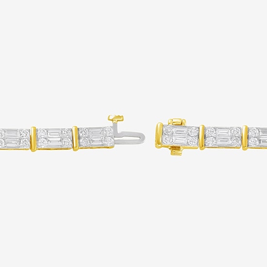 Womens 4 CT. T.W. Lab Grown White Diamond 10K Gold Tennis Bracelet