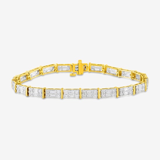 Womens 4 CT. T.W. Lab Grown White Diamond 10K Gold Tennis Bracelet