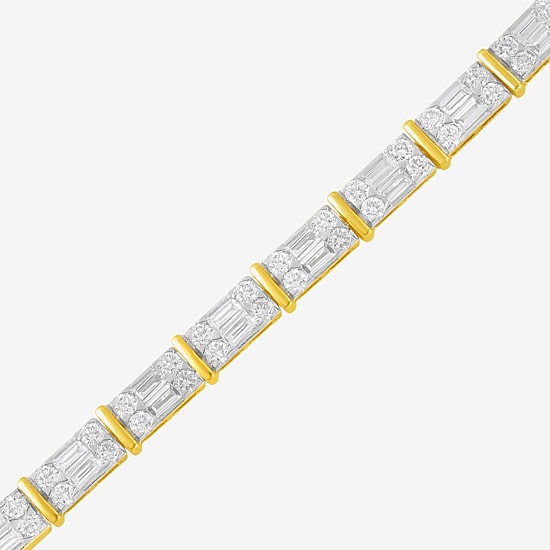 Womens 4 CT. T.W. Lab Grown White Diamond 10K Gold Tennis Bracelet