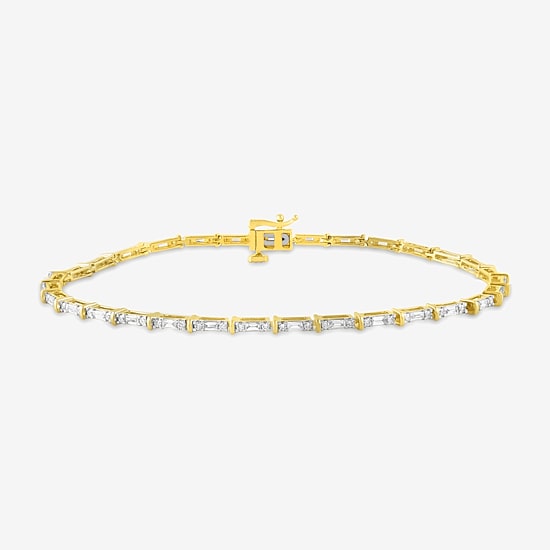 Womens 1 CT. T.W. Lab Grown White Diamond 10K Gold Tennis Bracelet