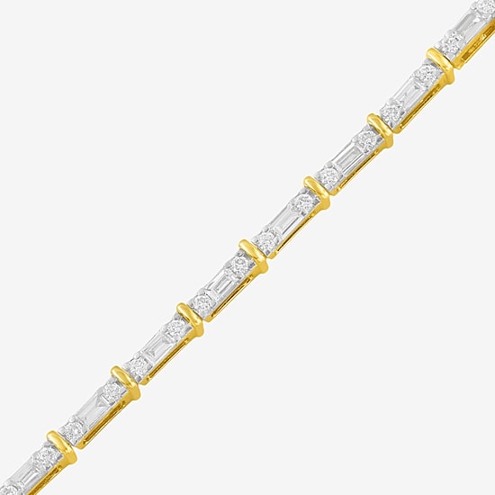Womens 1 CT. T.W. Lab Grown White Diamond 10K Gold Tennis Bracelet