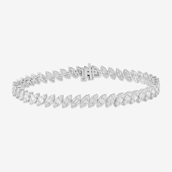 Womens 4 CT. T.W. Lab Grown White Diamond 10K Gold Tennis Bracelet