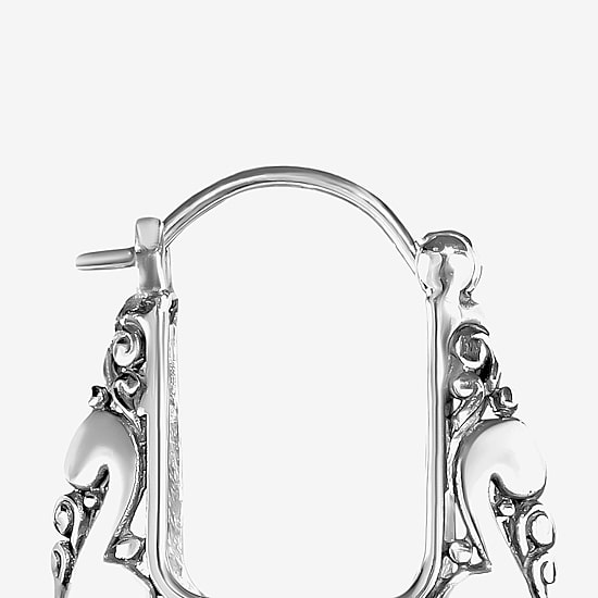 Womens Sterling Silver 20.3mm Hoop Earrings
