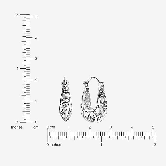 Womens Sterling Silver 20.3mm Hoop Earrings