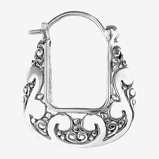 Womens Sterling Silver 20.3mm Hoop Earrings