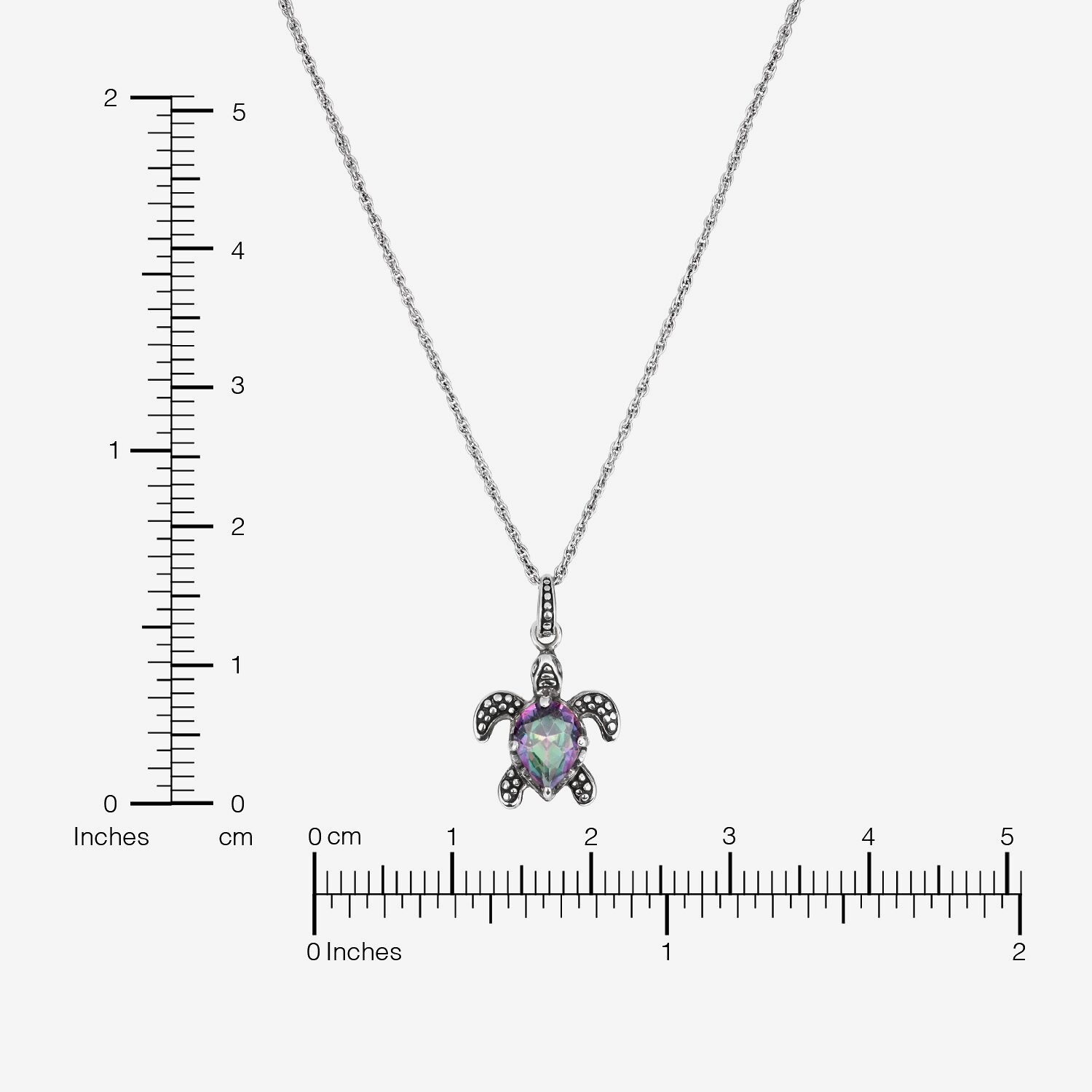 Womens Multi Color Cubic Zirconia Sterling Silver 18 Inch Pendant Necklace