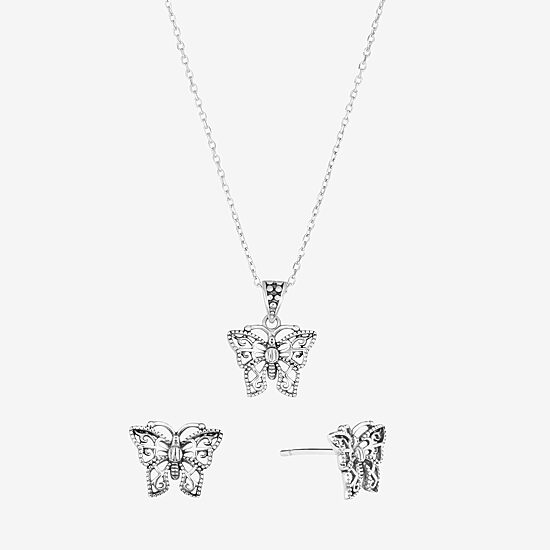 Butterfly Womens Sterling Silver Butterfly 2-pc. Jewelry Set
