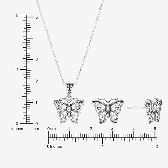 Butterfly Womens Sterling Silver Butterfly 2-pc. Jewelry Set