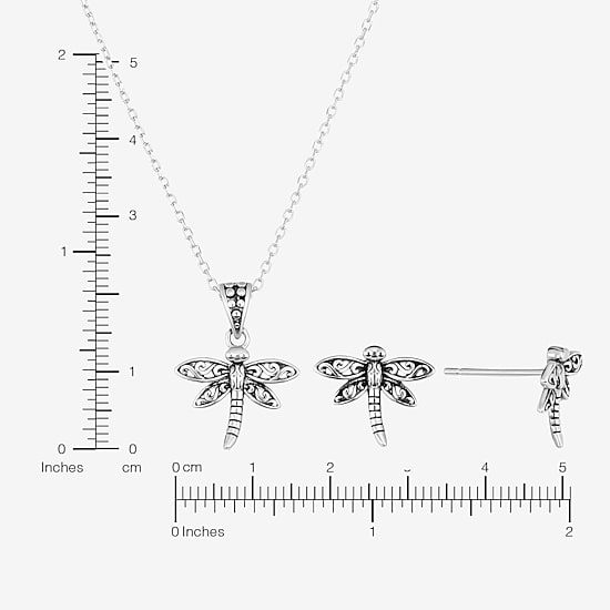 Dragonfly Womens Sterling Silver 2-pc. Jewelry Set
