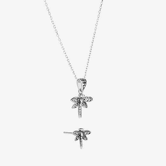 Dragonfly Womens Sterling Silver 2-pc. Jewelry Set