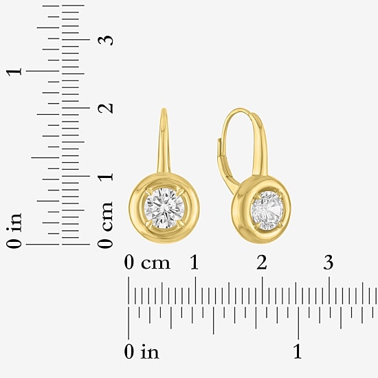 Diamond Addiction G-H/Si2-I1 Womens 1 1/2 CT. T.W. Lab Grown White Diamond 14K Gold Over Silver Round Drop Earrings