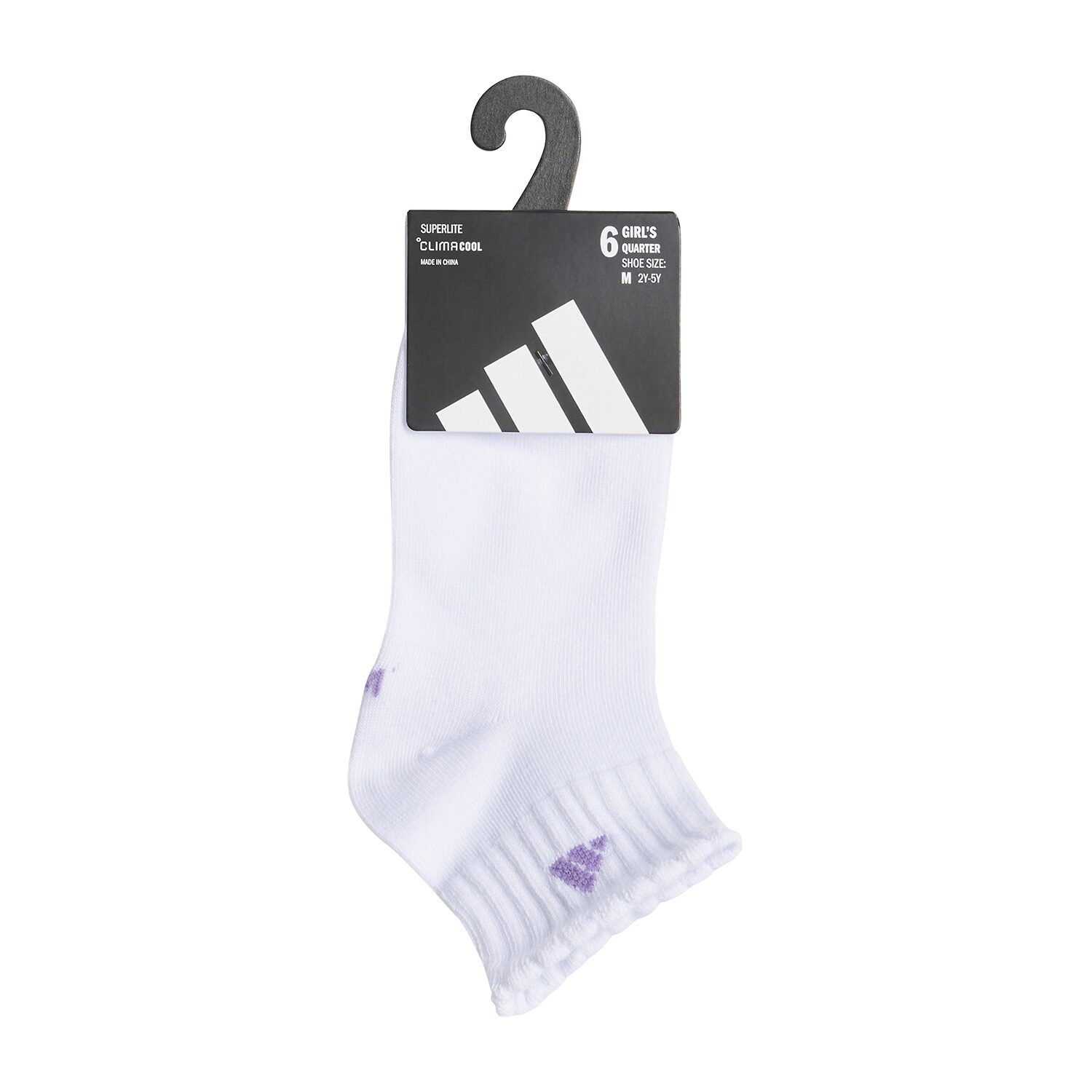 adidas Superlite Girls 6 Pair Quarter Ankle Socks