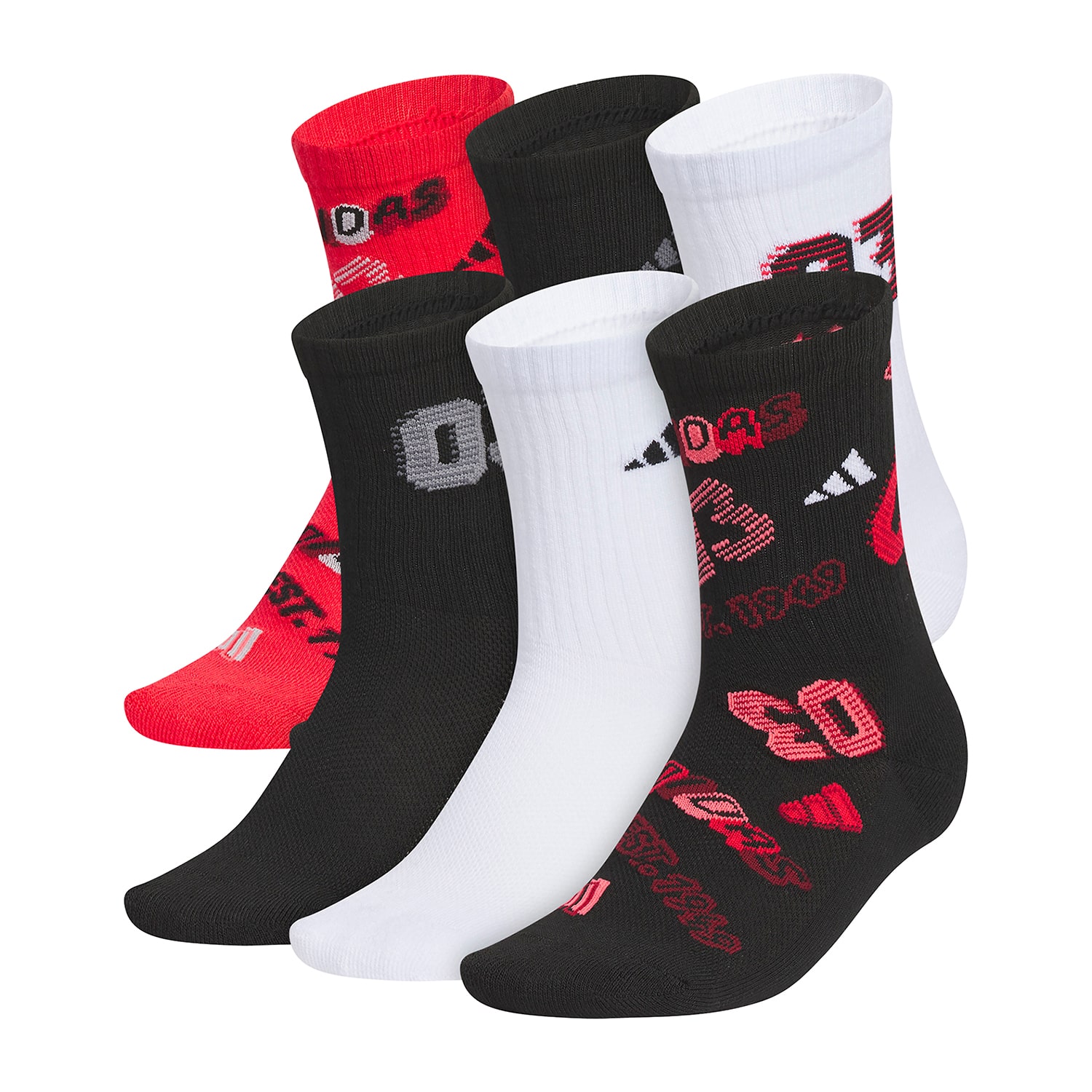 adidas Cushioned Boys 6 Pair Crew Socks